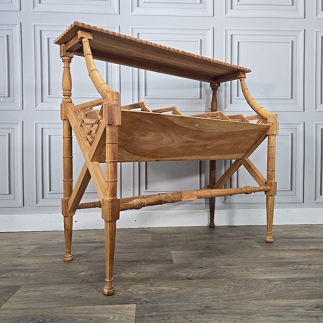 Antique Book Trough Bookcase Chippendale Style Faux Bamboo Solid Mahogany Shelf photo furniture