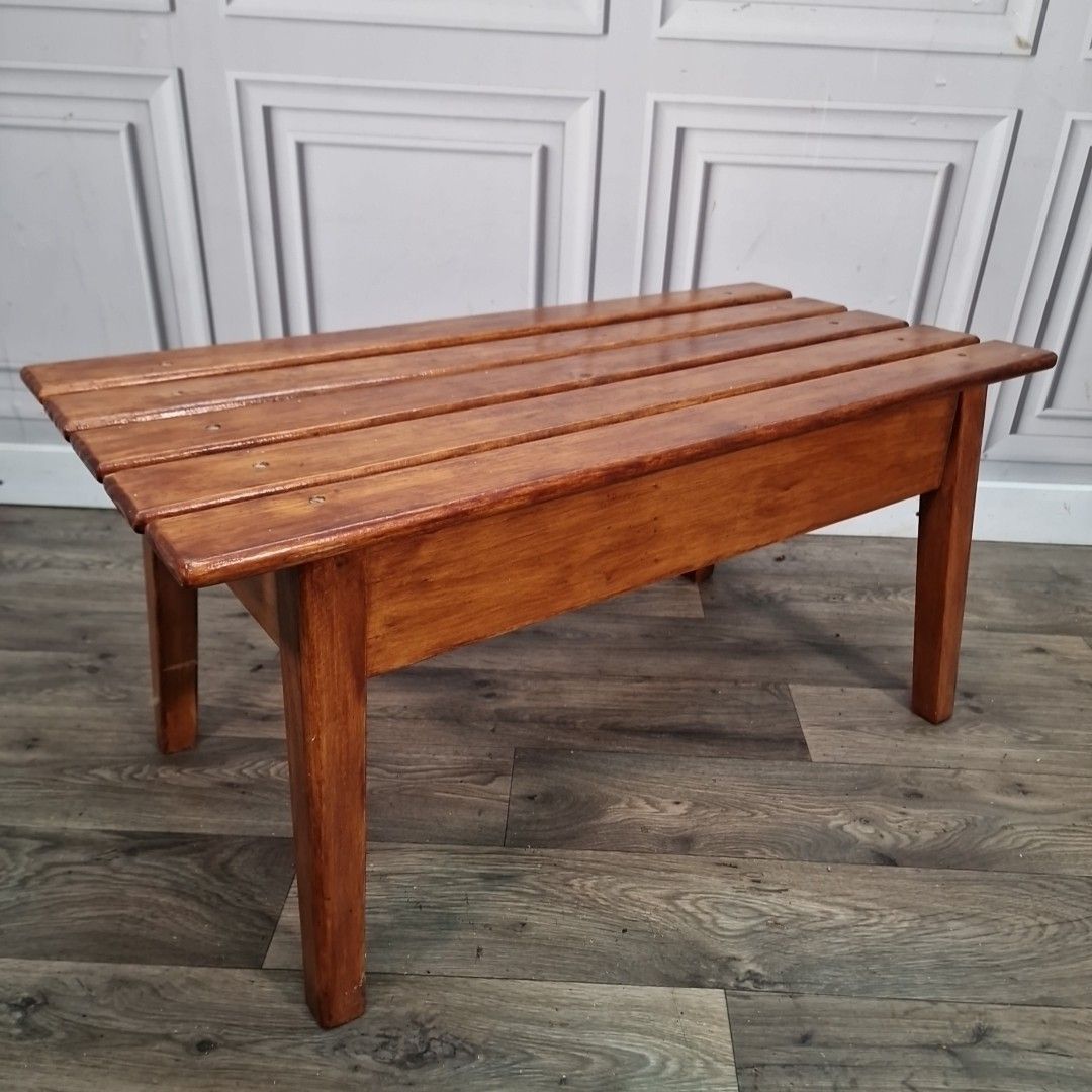 Vintage Danish Coffee Table Mcm Mid Century Modern Wooden Slatted Atomic Retro
