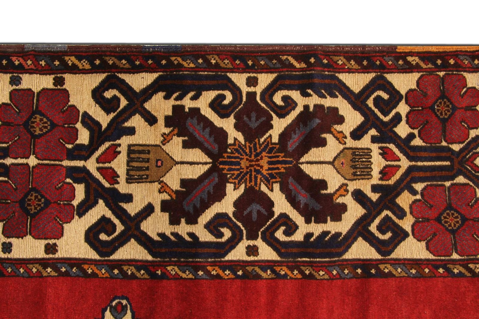 Handgemaakt tapijt, rustiek vintage geometrisch Afghaans rood vloerkleed photo Textiel