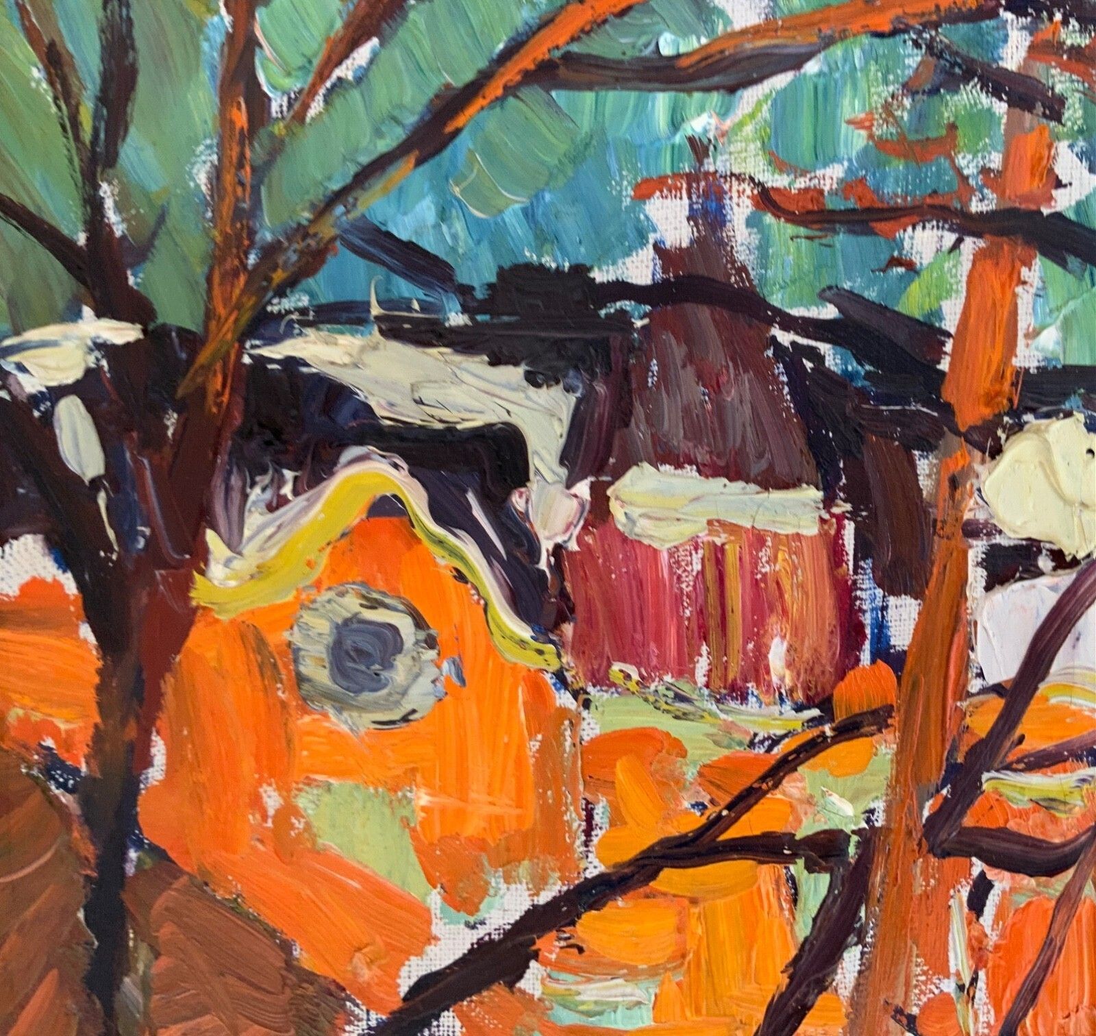 Small Vintage Impressionists Painting Landscape, Signed Rune Person  (1914–1990) photo for sale