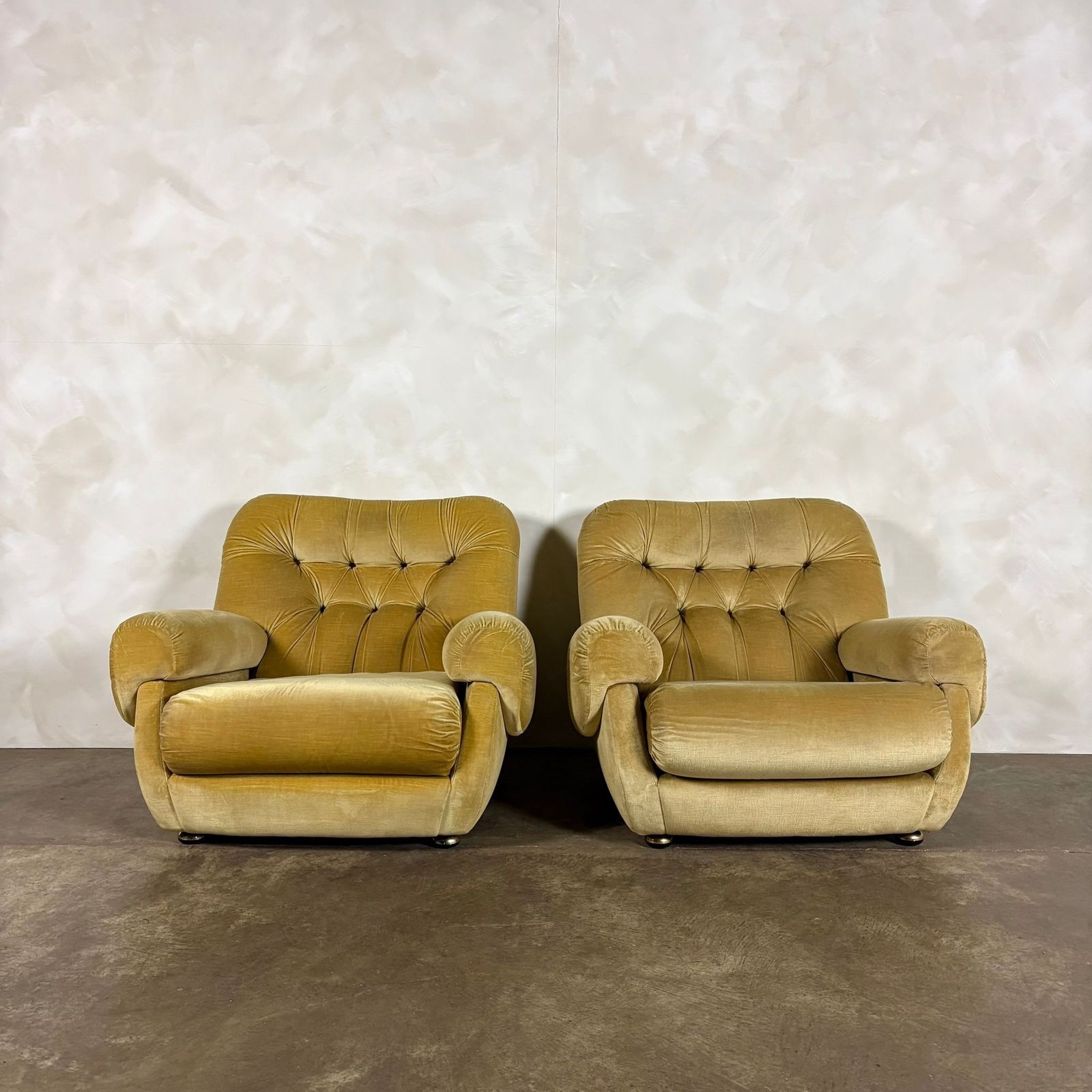Mid Century G Plan Georgina Armchair Yellow Velvet Retro Mcm photo for sale