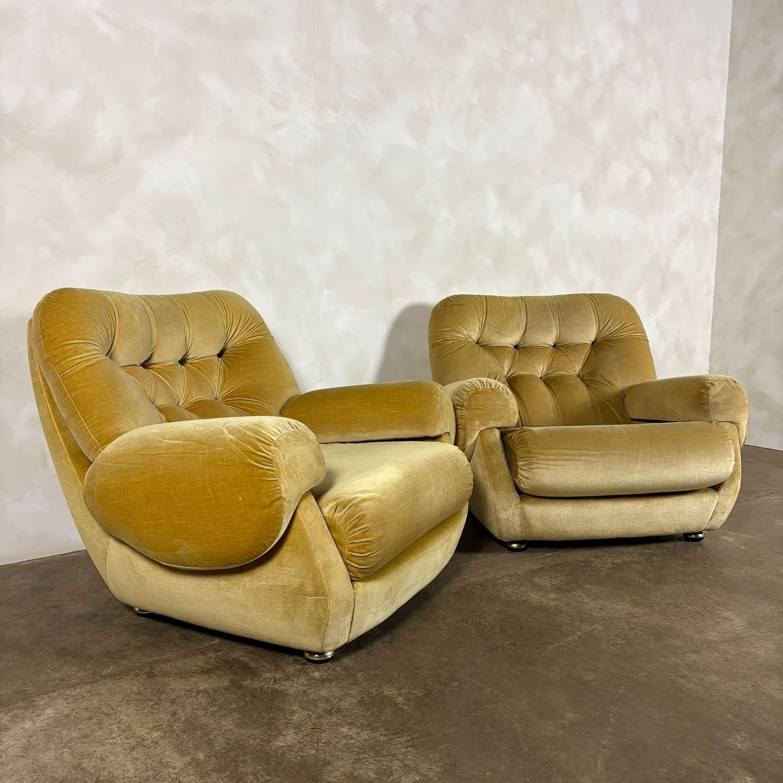 Mid Century G Plan Georgina Armchair Yellow Velvet Retro Mcm