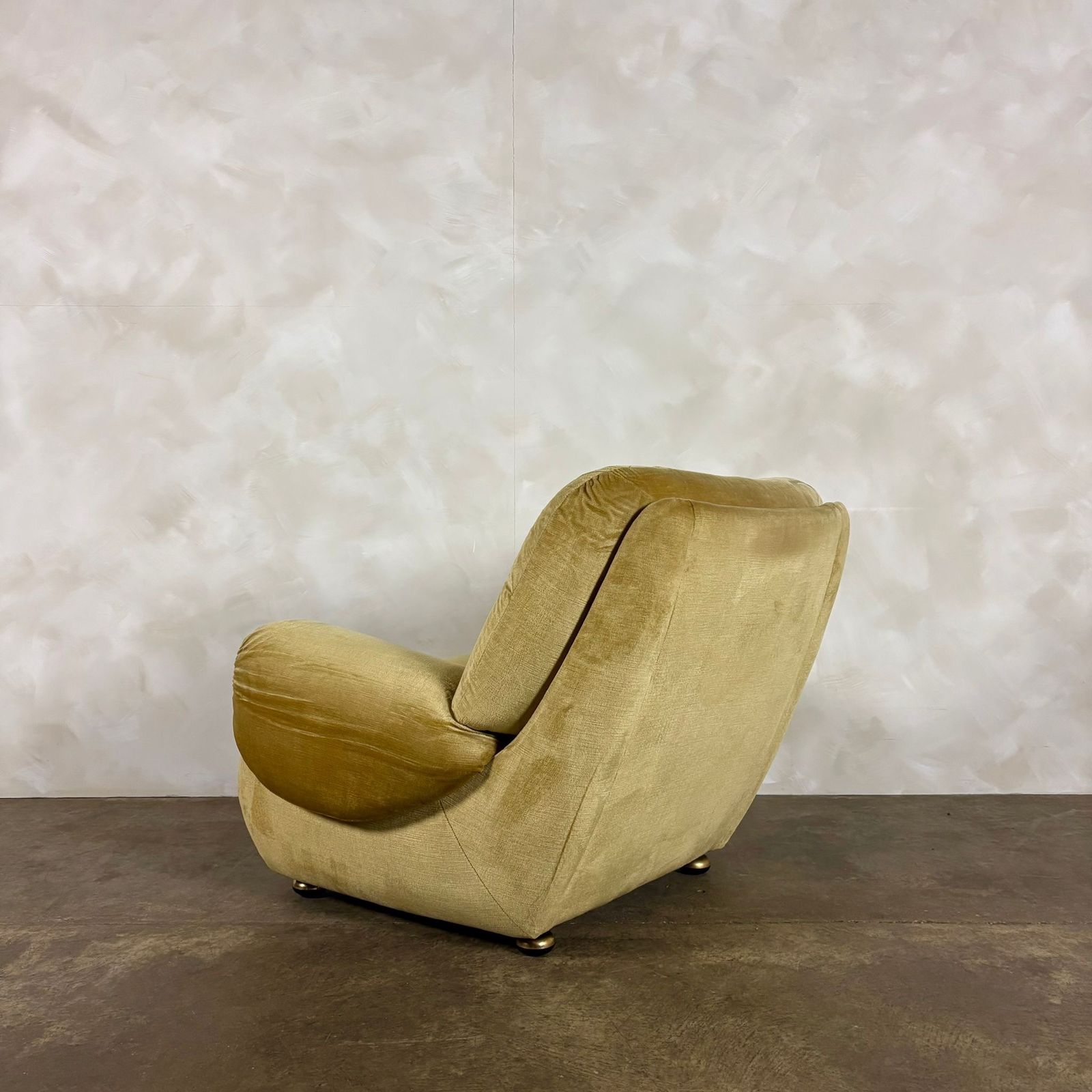 photo furniture Mid Century G Plan Georgina Armchair Yellow Velvet Retro Mcm