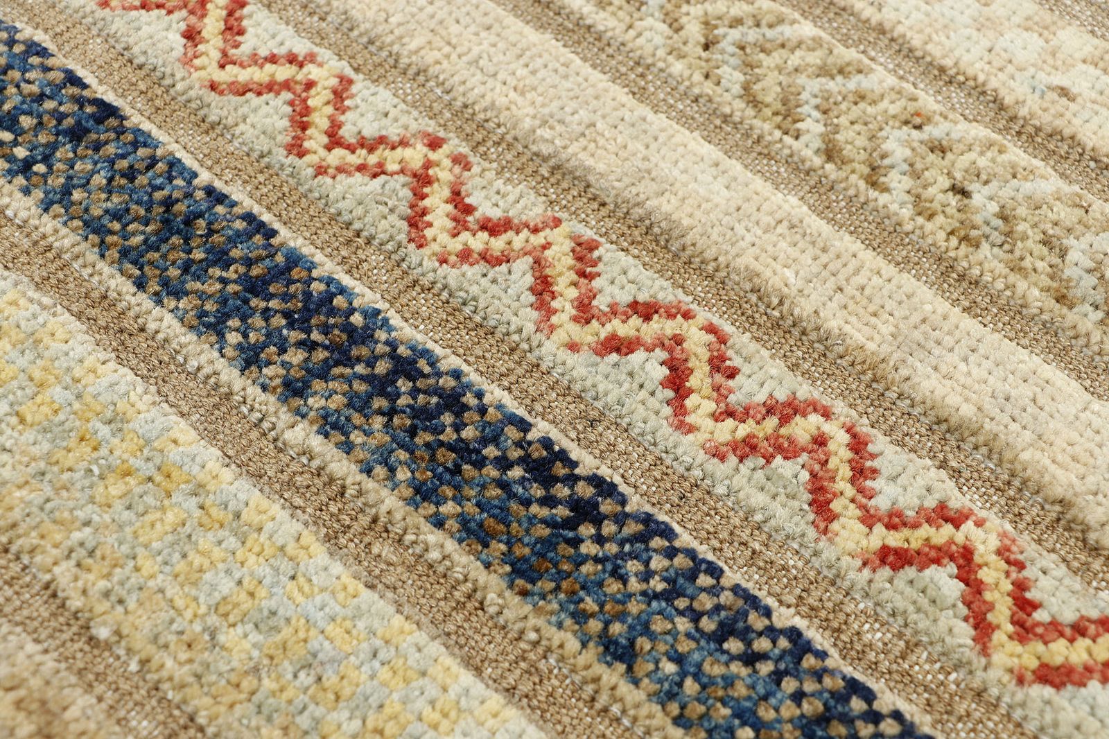 Modern Afghaans Gabbeh gestreept tribaal Khorjin stijl vloerkleed photo Textiel