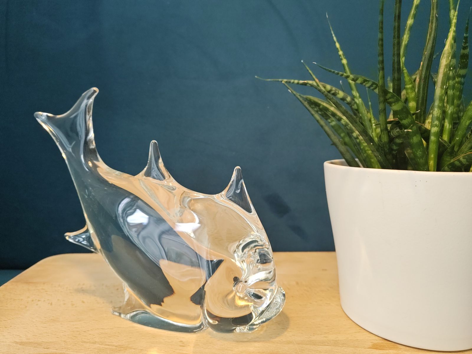 Large Signed Licio Zanetti Murano Glass Fish Sculpture, 1970s photo for sale