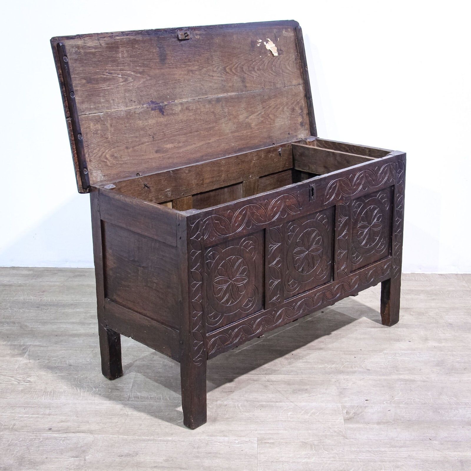 17th Century Carved Oak Coffer photo furniture