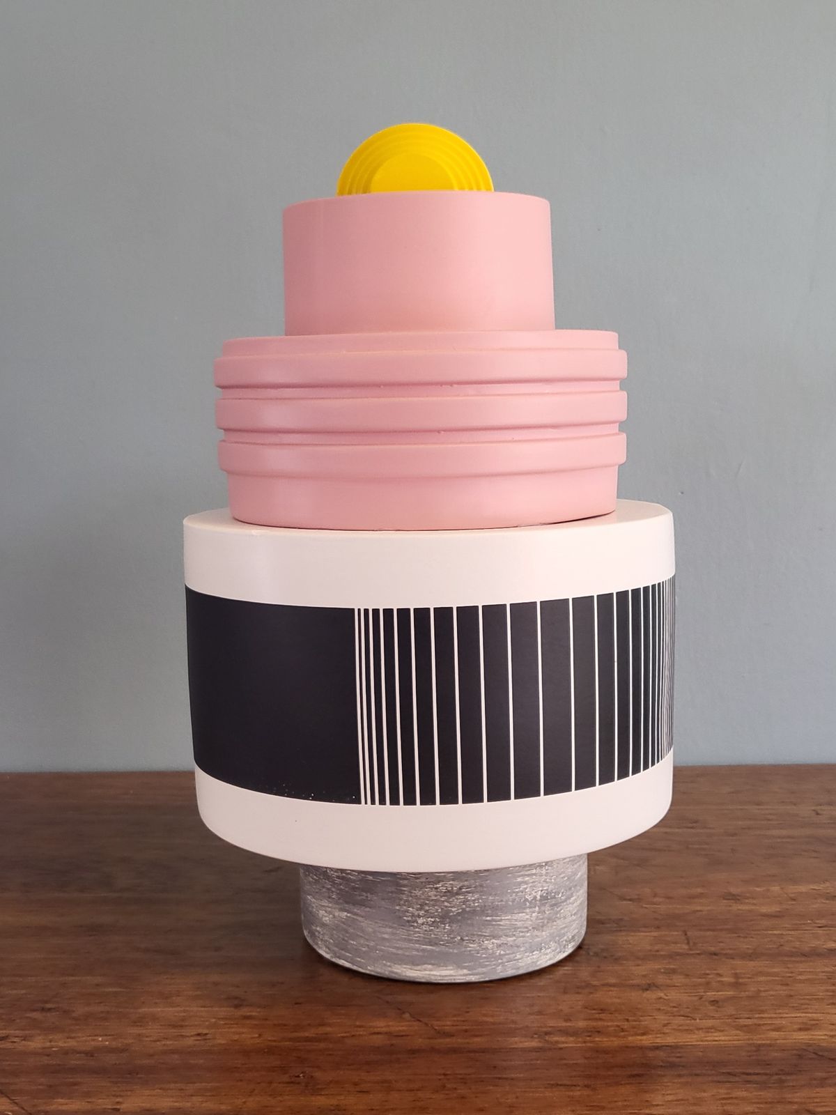Memphis Milano Abstract Geometric 80's Style Gio Schiano Decorative Pink Sculpture. Ettore Sottsass Inspired. photo Art
