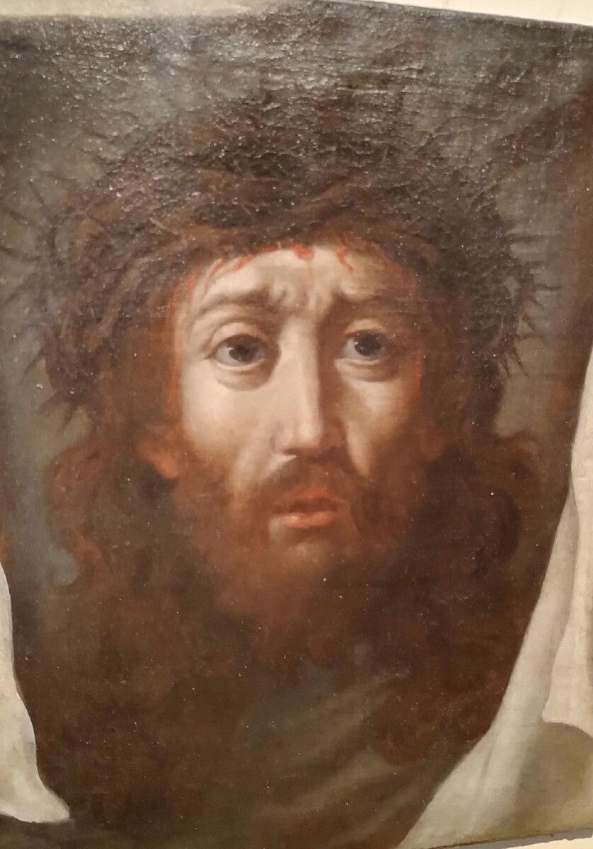 Antique Painting   Oil On Canvas   Christ With The Veil Of Veronica   18th Century photo Art