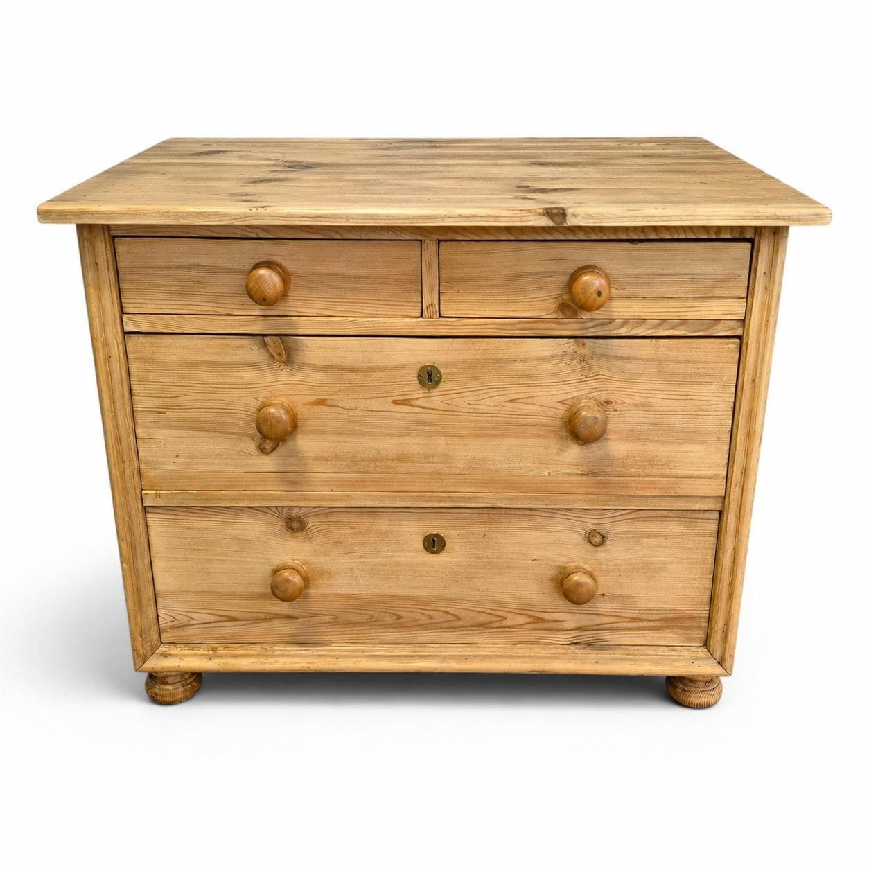 Vintage Victorian Pine Chest Of Drawers – Antique Rustic Stripped Pine Chest C1900