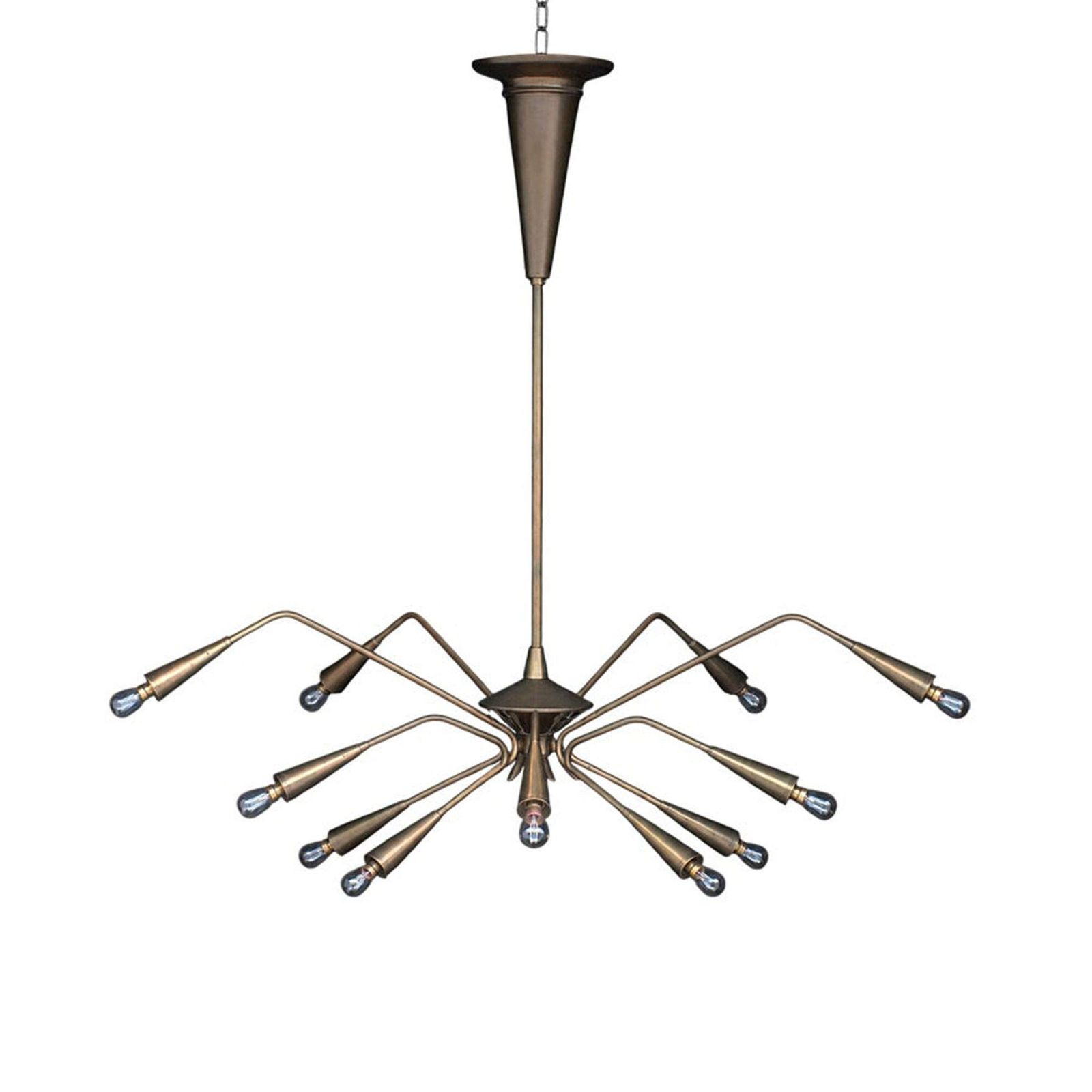 Mid 20th Century Italian Brass Sputnik Ceiling Light