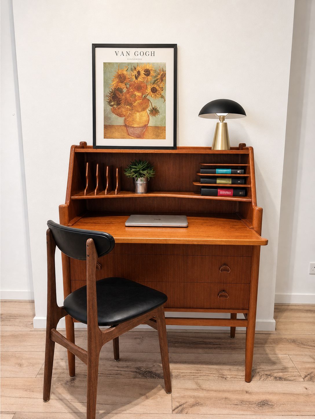 Mid Century Scandinavian Teak Secretary Bureau, 1960s