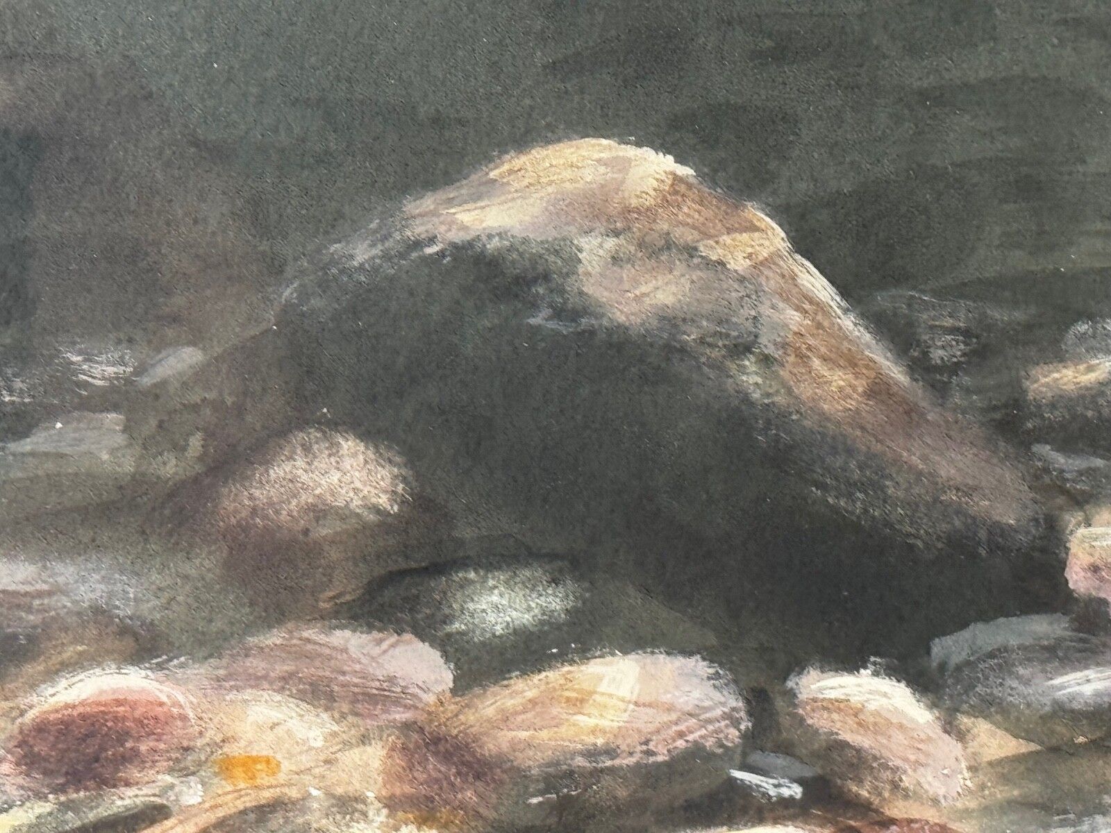 photo for sale Sporting Painting Sea Trout Nearly Hooked The Silver Zulu Fly By Roger Mcphail