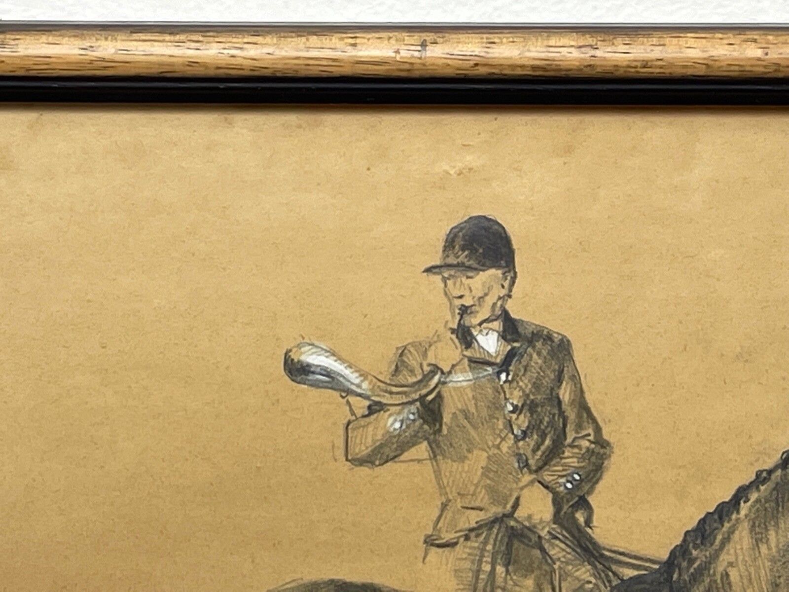 Jachttekening met witte hooglichting van American Foxhounds door Michael Lyne photo for sale