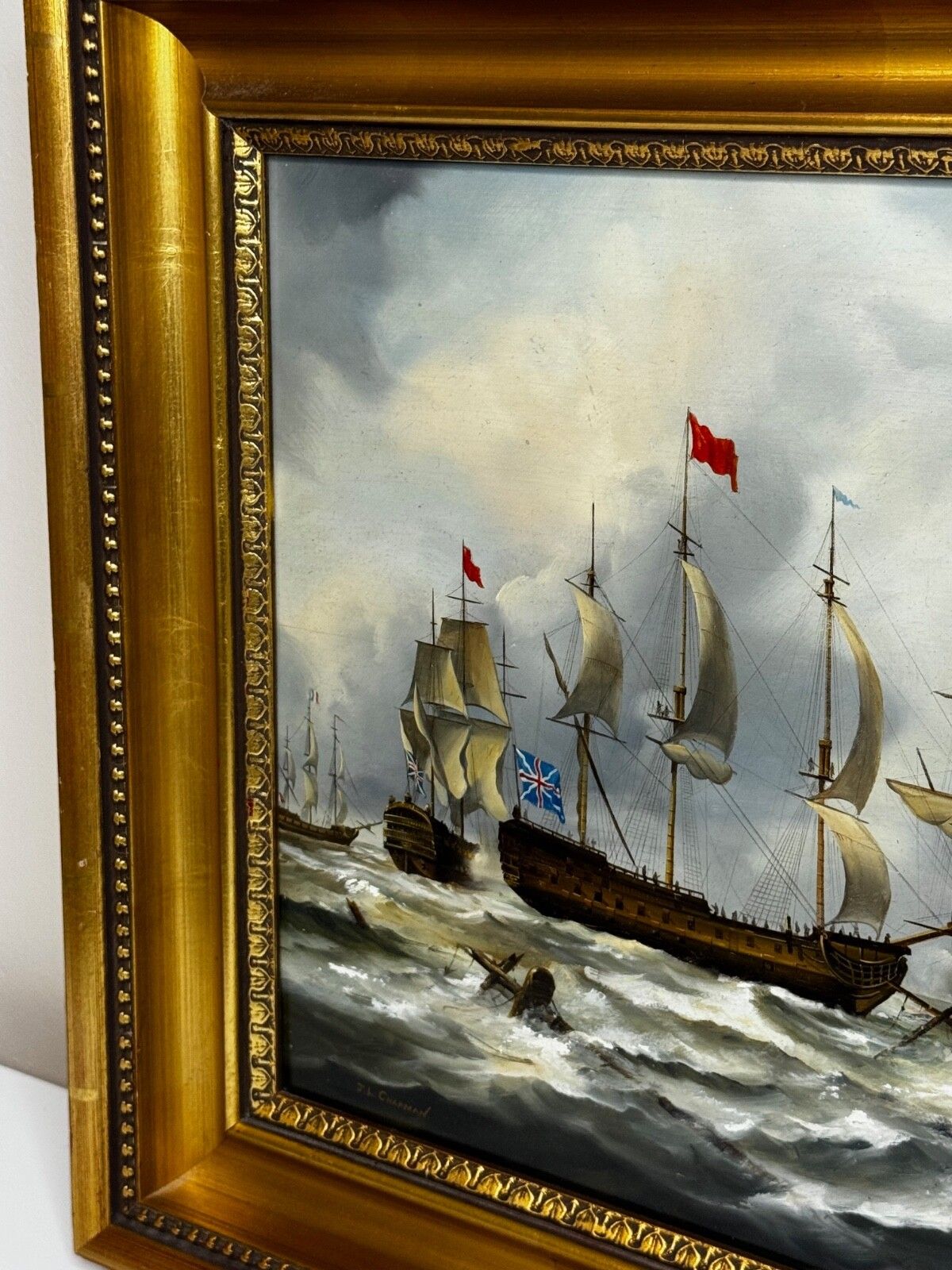 Slag bij Quiberon Bay 1759, admiraal Hawke, overwinning op het Franse vloot van Conflans photo 10000.0