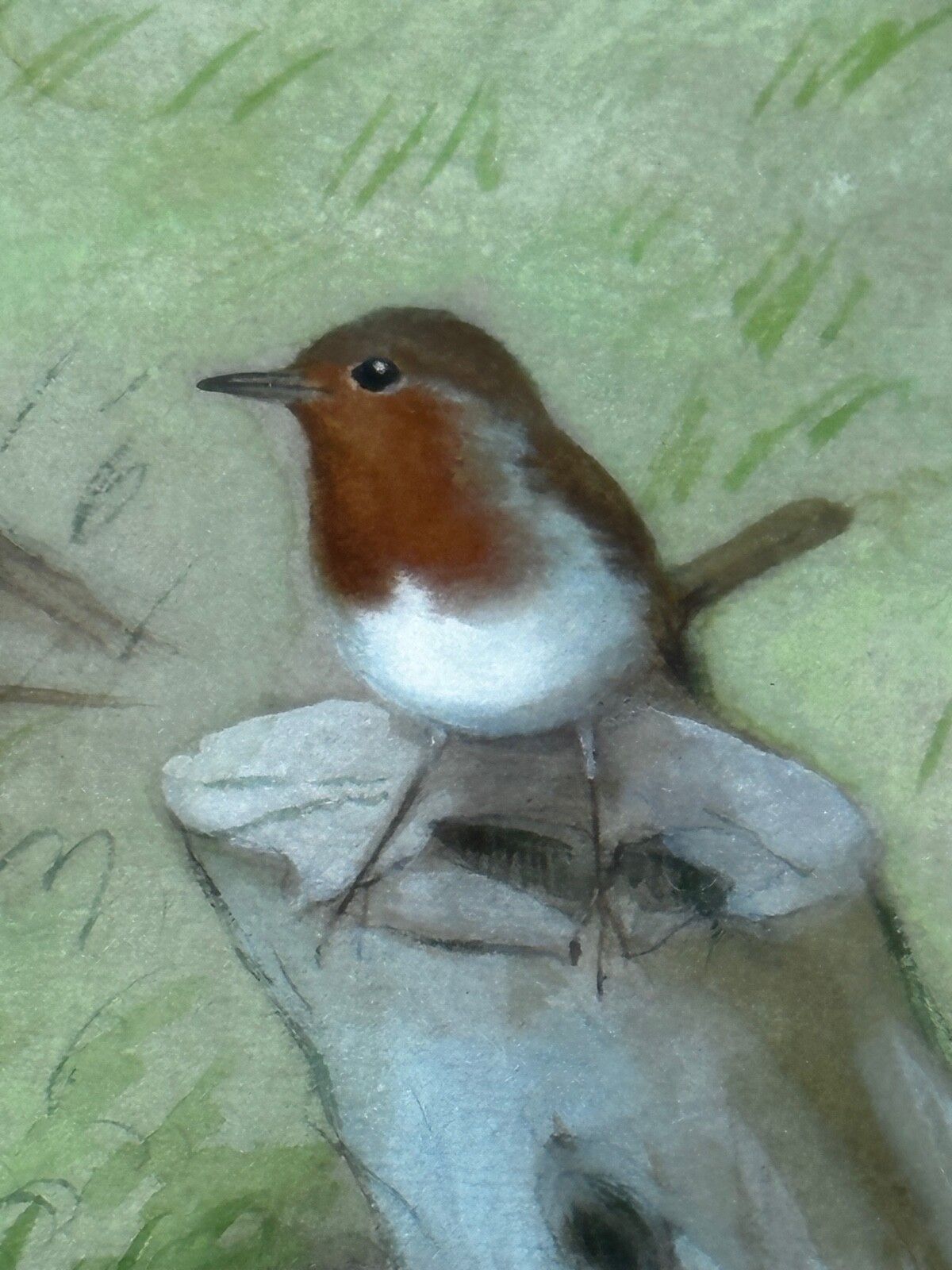 A Winter Gathering Robin & Mixed British Songbirds Manner Of Archibald Thorburn photo vintage