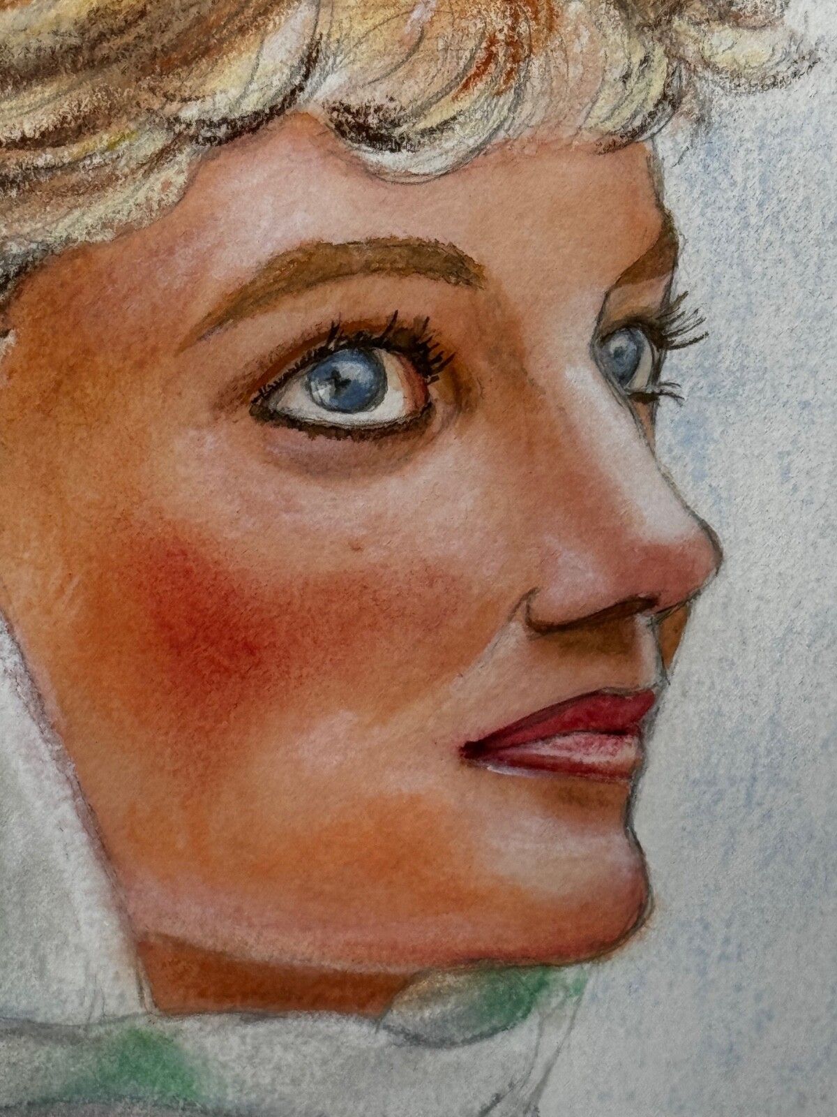 photo furniture British Royalty Princess Diana Fashion Icon 1992 Spring Cairo Portrait Pastel