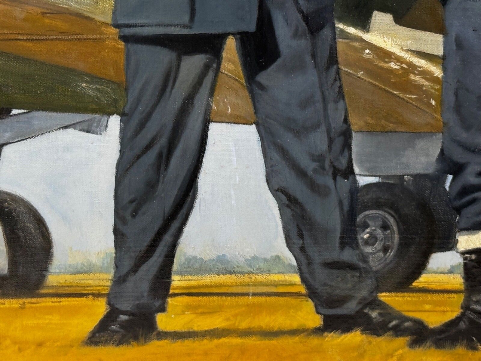 Art Large Oil Painting Battle Of Britain Raf Pilots Ready For Takeoff Biggin Hill photo