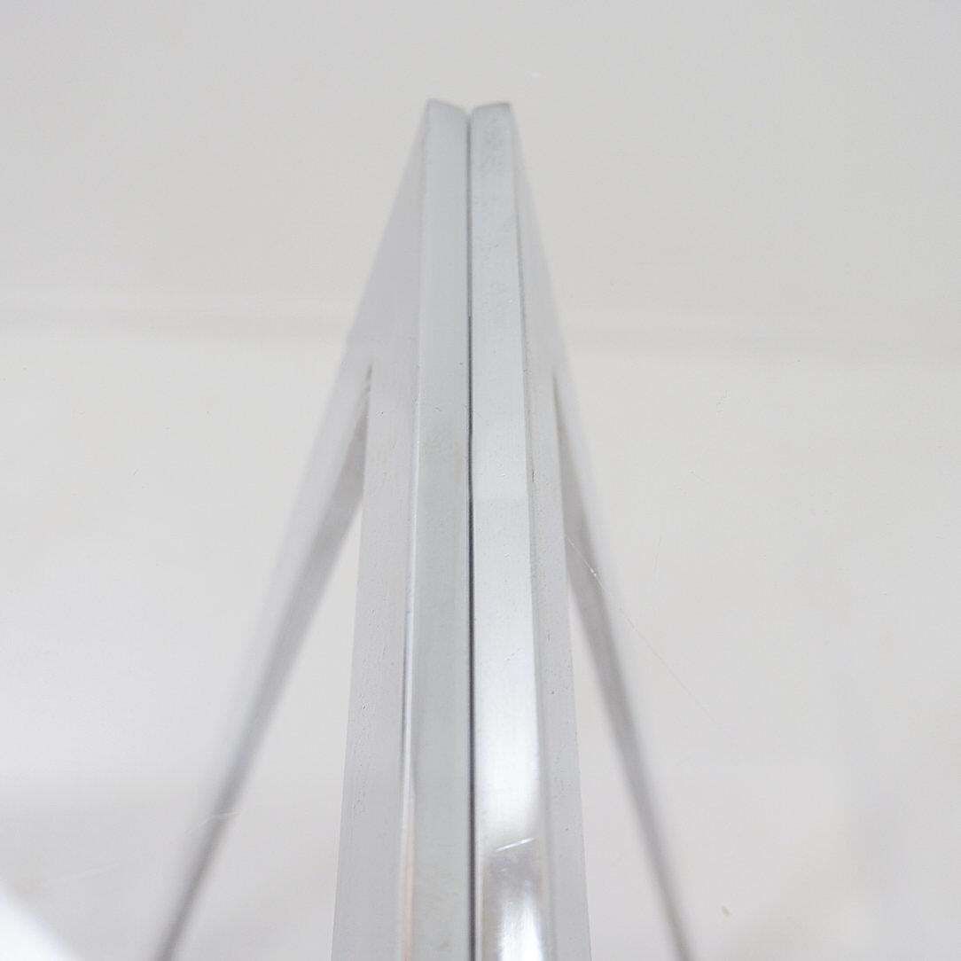 photo furniture Mid Century Chrome Trestles Desk With Glass Top, Circa 1970