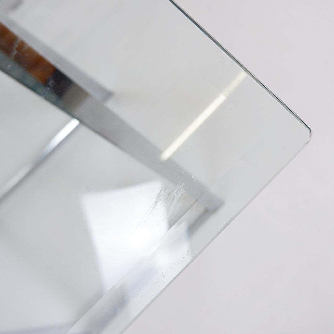 photo buy Mid Century Chrome Trestles Desk With Glass Top, Circa 1970