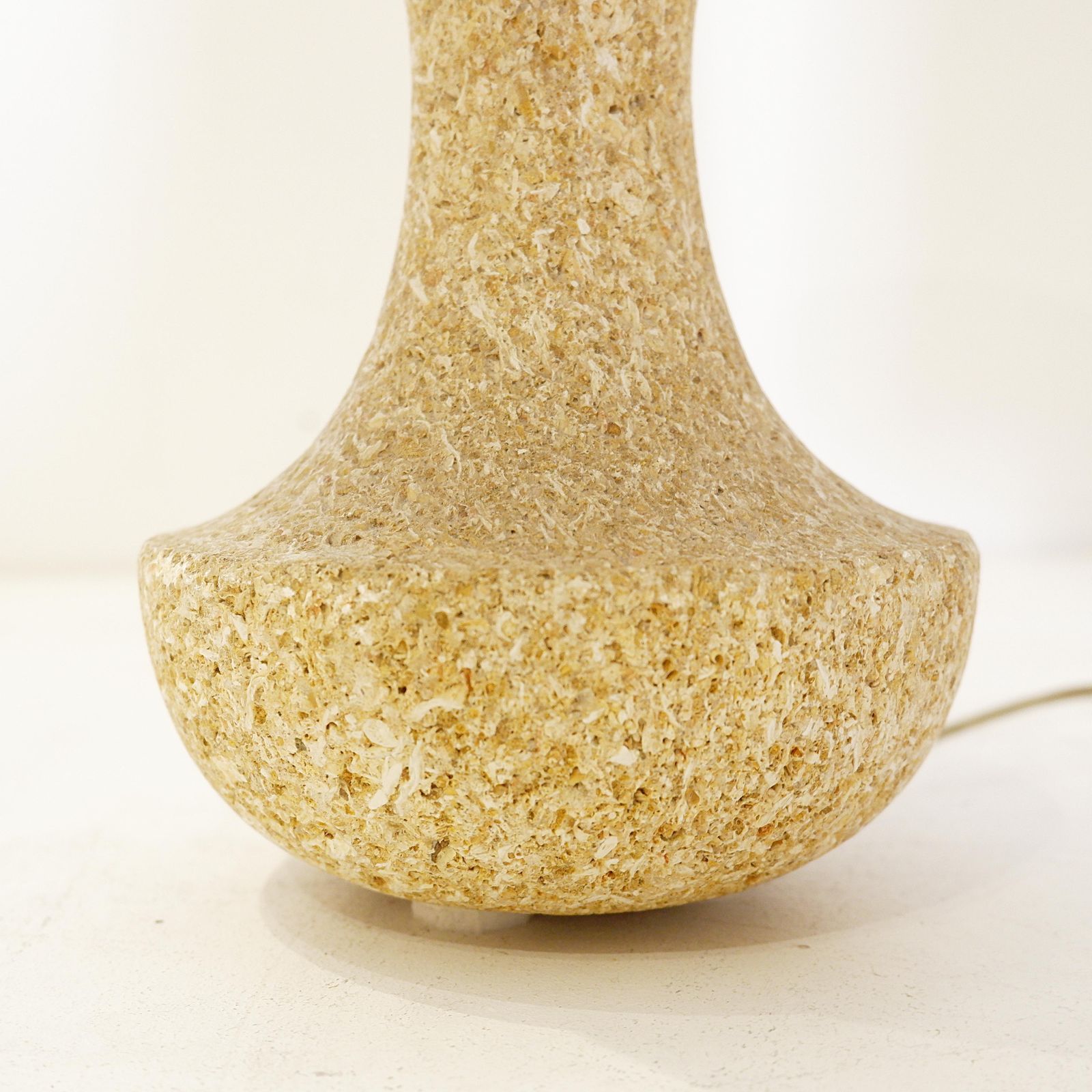 Pair Of French Stone Lamps, 1970s   New Linen Lampshade photo Lighting