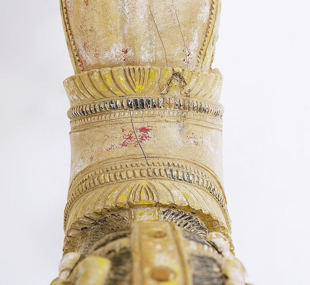 1037.0 Ayyanar India Carved And Polychrome Wood Horse   20th photo