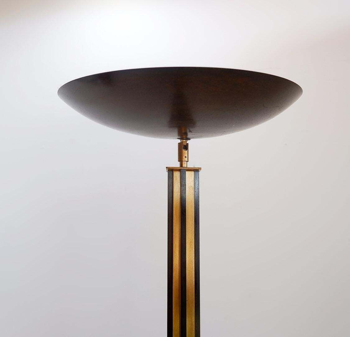 Hollywood Regency Torchiere Floor Lamp, Brass & Metal, Circa 1980 photo furniture