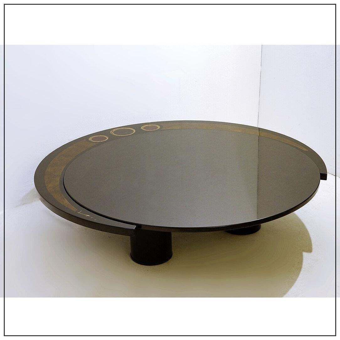 Large Coffee Table By Antonio Lupi 1/1 Black Granit Top    Italy Circa 1970 photo vinterior