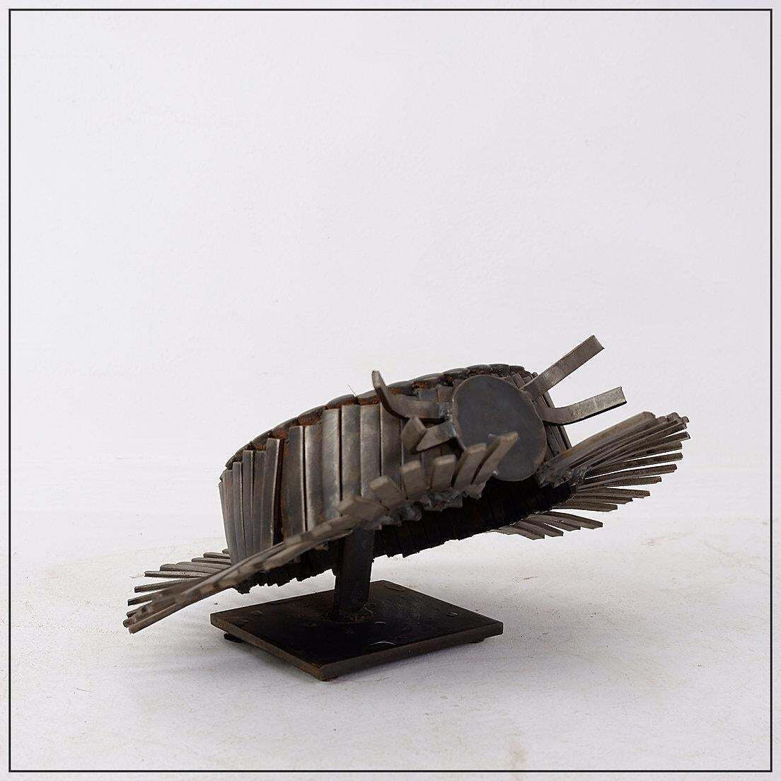 Mid Century Modern Metal Sculpture 'Hat' By Unknown Artist, 37cm photo vinterior