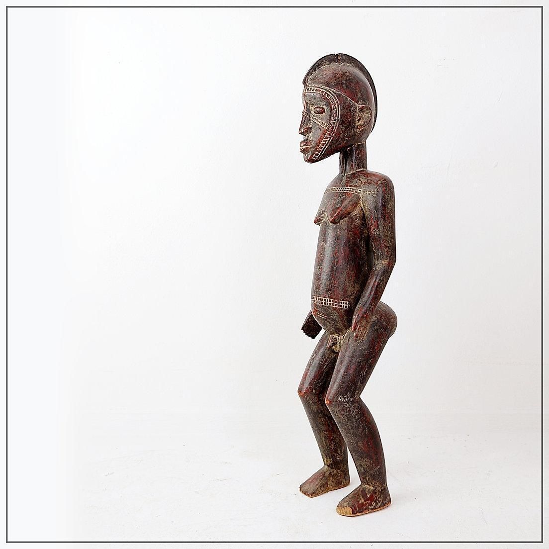 African Hand Carved Wooden Statue, Tribal Art, 20th Century, Africa photo furniture