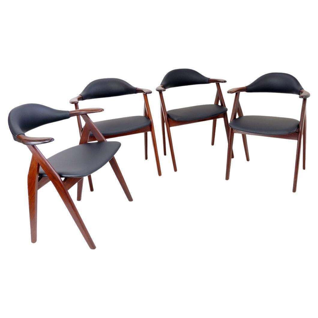 "Cow Horn" Chairs By Tijsseling Meubelfabriek, Netherlands 1960   Set Of 4