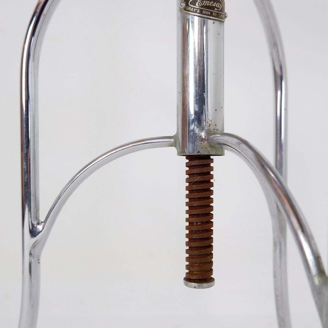Stainless Steel Swivel Medical Stool, Industrial Style, England, 1960s photo vinterior