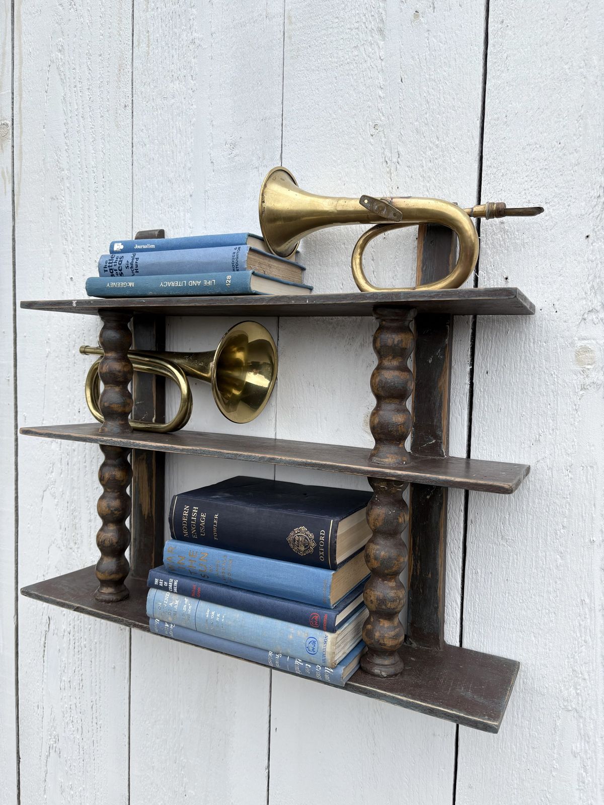 Antique French Bobbin Spool Hanging Shelves photo for sale