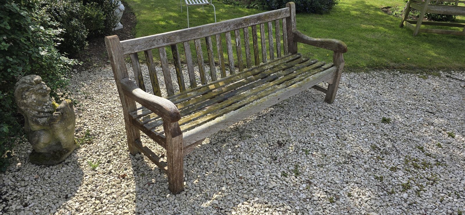 Large Silvered Teak Garden Bench photo 795.0
