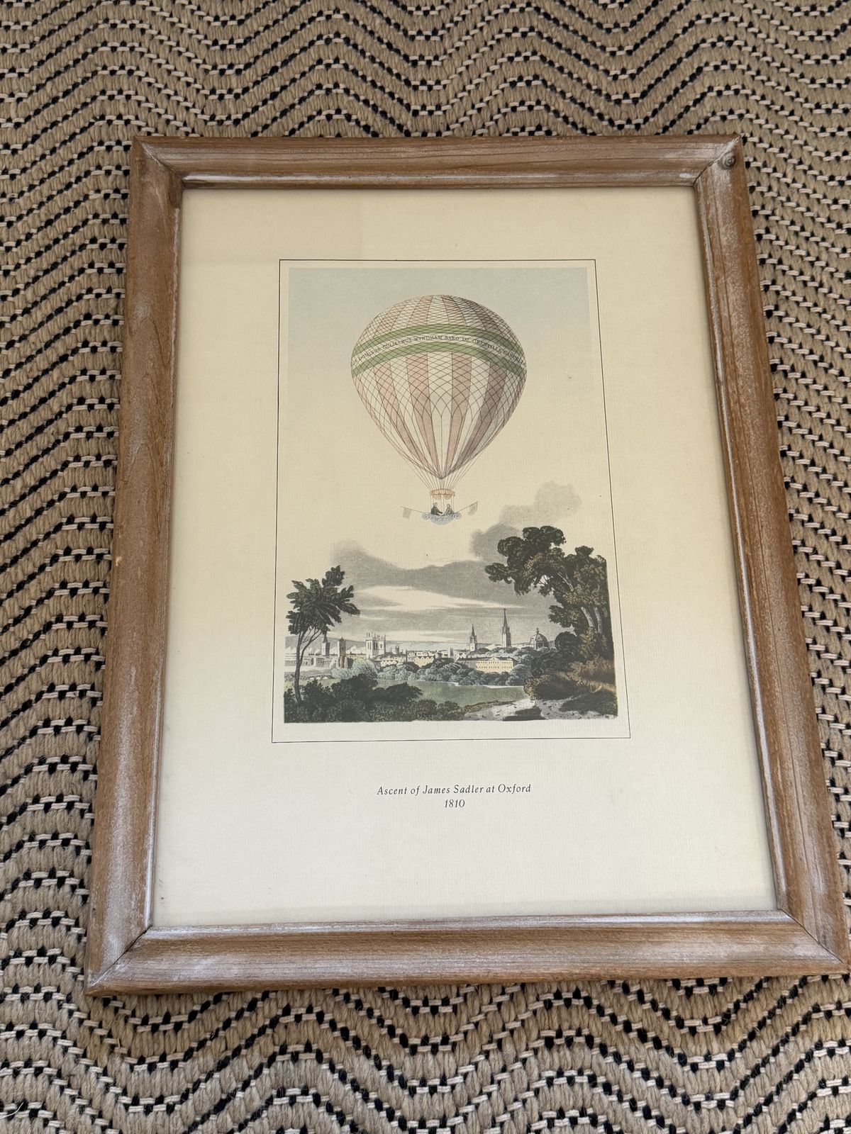 Trio Of Framed Hot Air Balloon Prints By Oka photo for sale