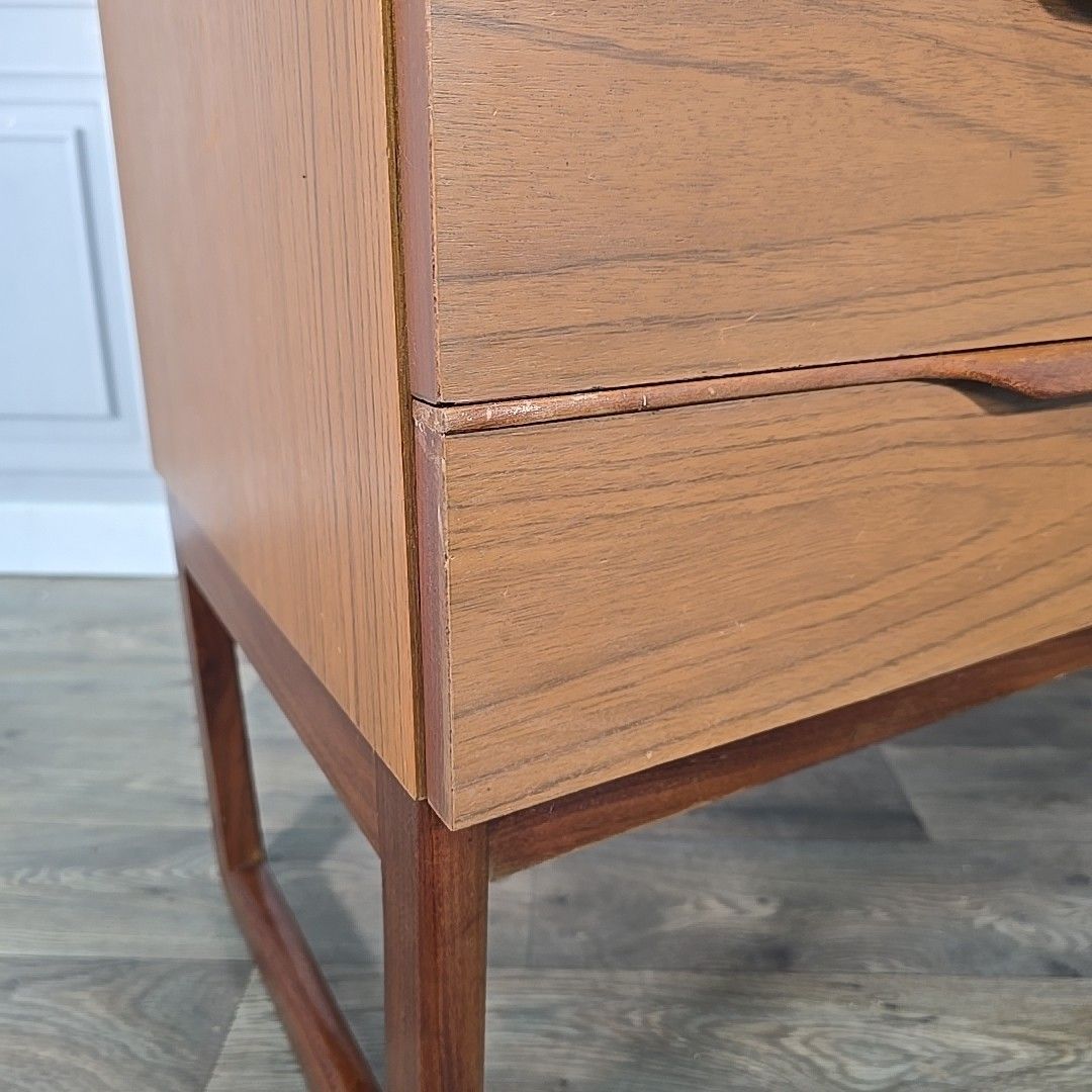 Retro Chest Of Drawers Vintage Mid Century Europa Furniture Teak Sleigh Legs photo 290.0