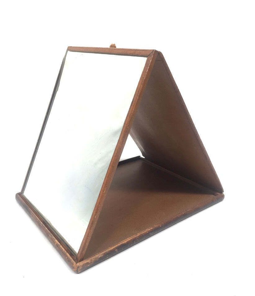 Antique 19th Century Folding Gentlemen' Campaign Mirror / Portable / Travel&Nbsp;