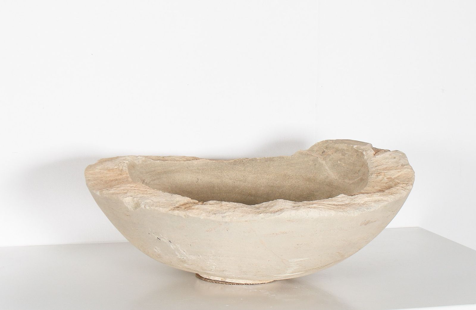 1585.0 Very Large Reclaimed Antique Stone Bowl – English Wattscliffe Millstone Grit Sandstone photo