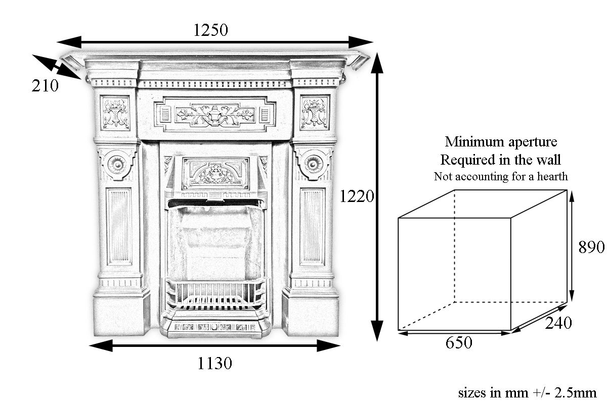 Large Antique Victorian Cast Iron Combination Fireplace. photo furniture