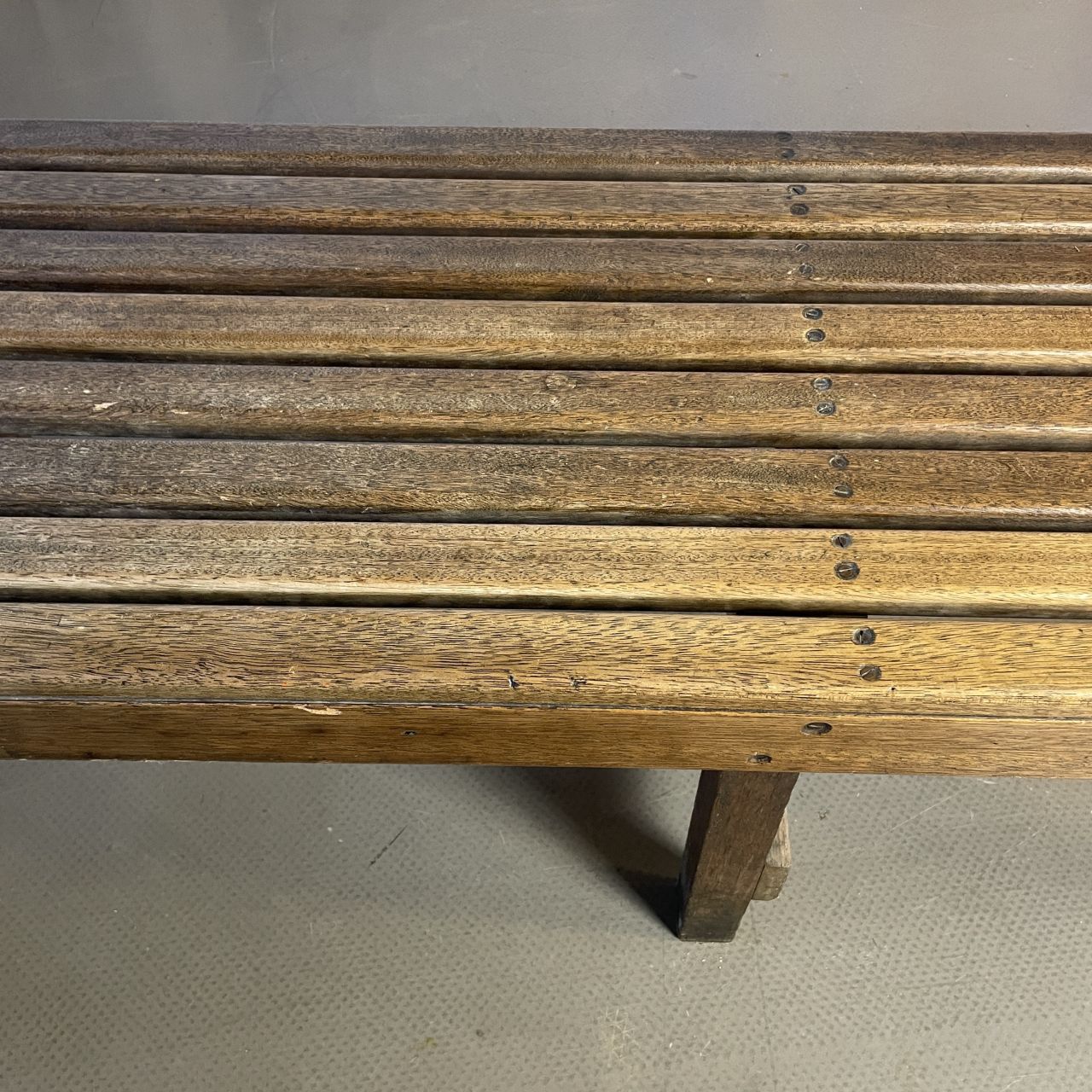 20th Century Teak Teak Slatted Art Gallery Viewing Bench photo Furniture