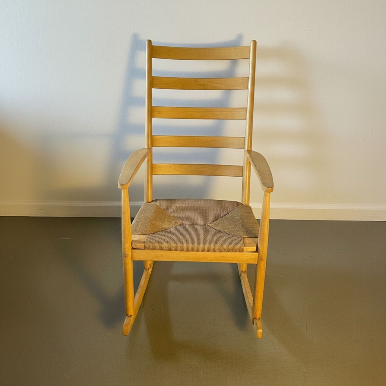 Midcentury Hans Wegner Style Rocking Chair photo for sale