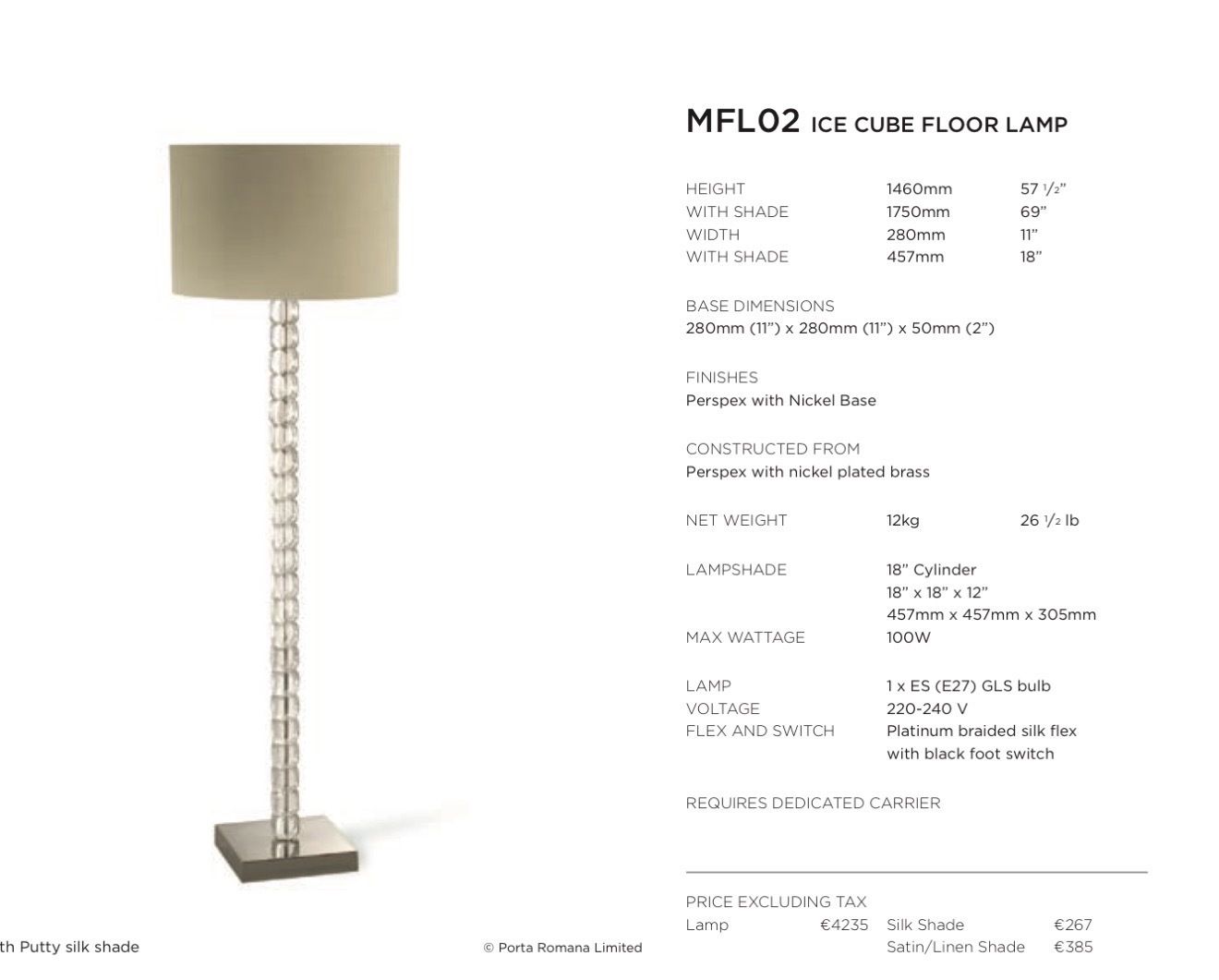 795.0 Porta Romana Ice Cube Floor Lamp photo
