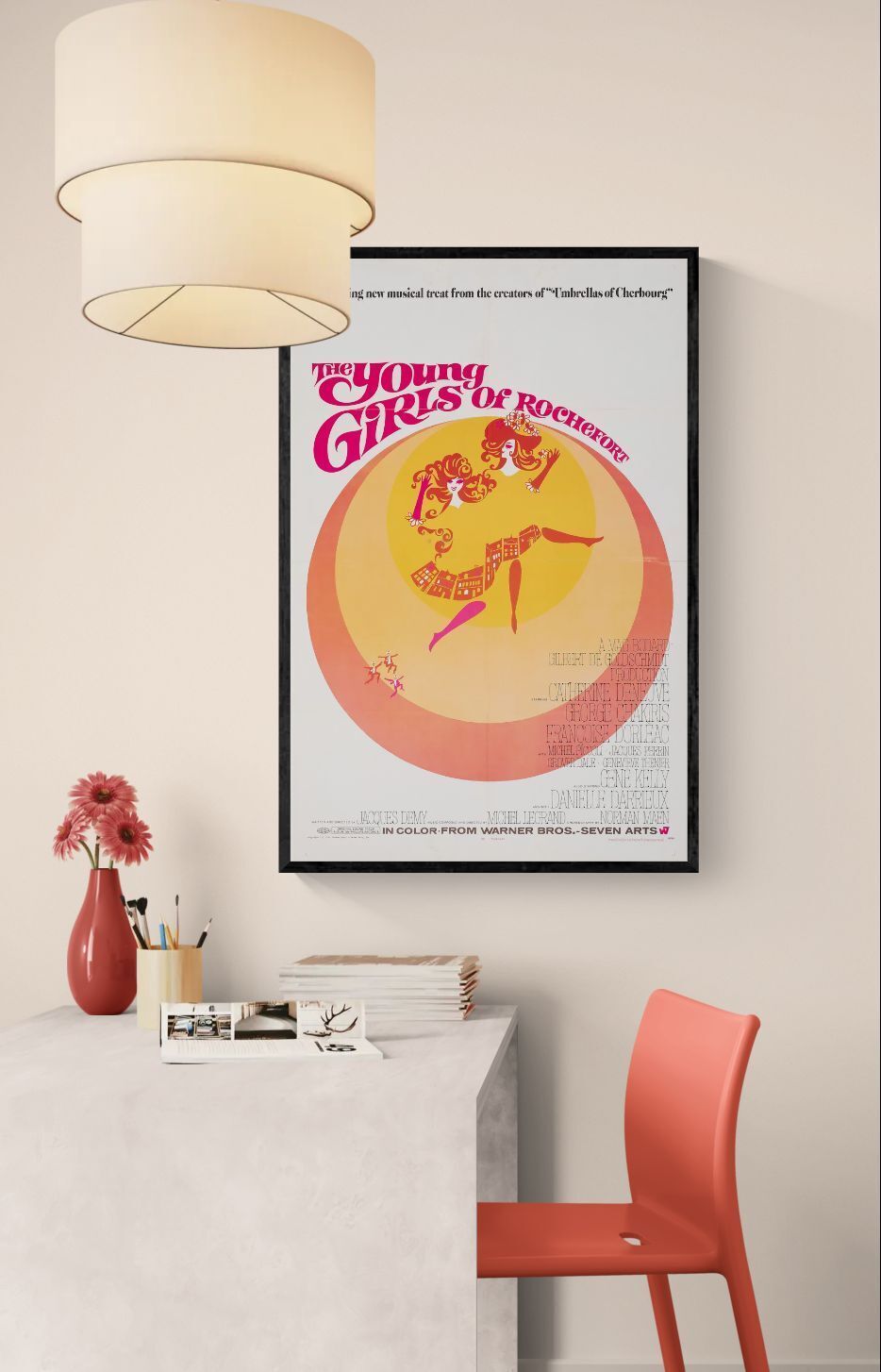 The Young Girls Of Rochefort Original 1968 U.S. One Sheet photo furniture