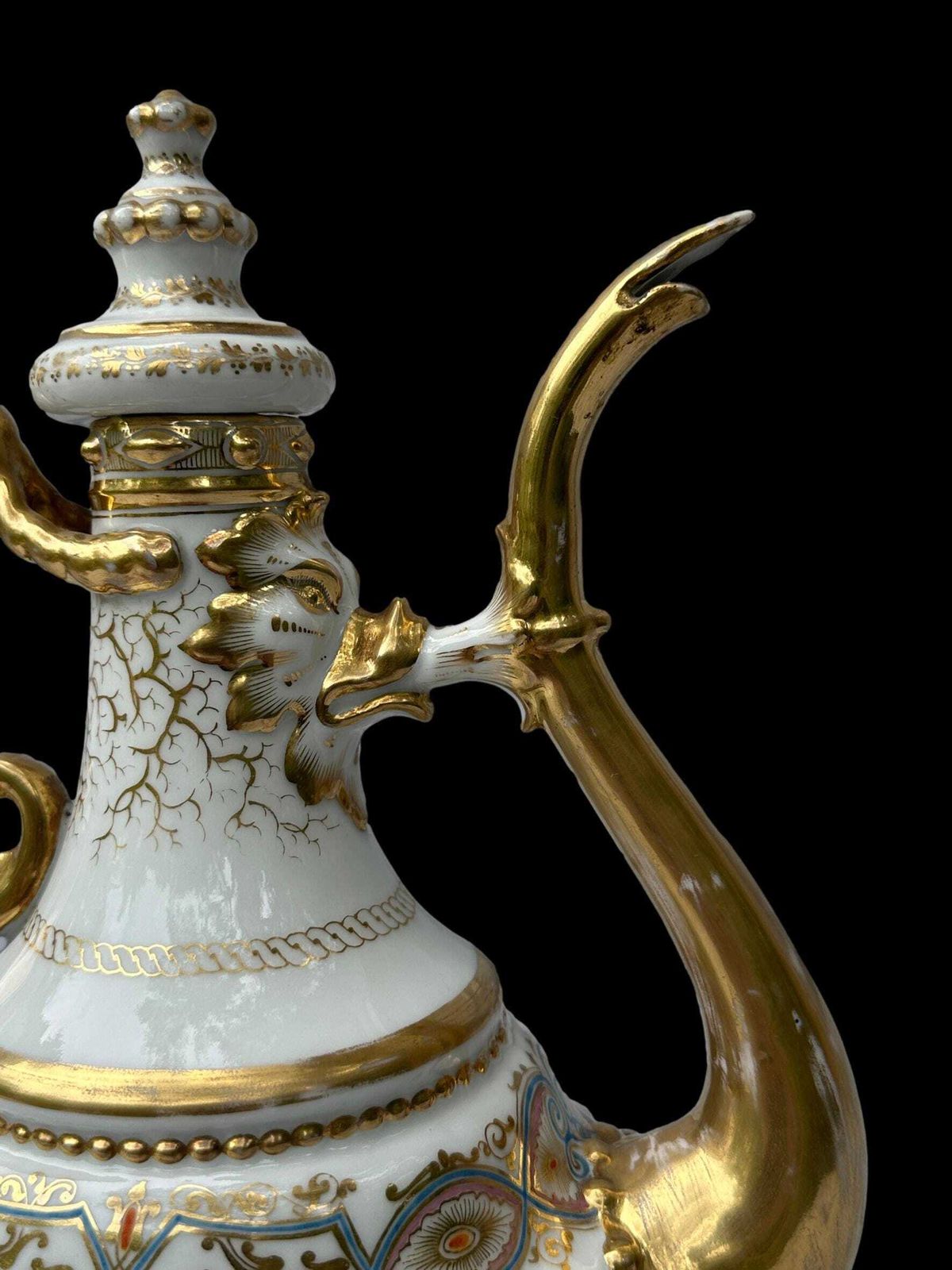 Antique 19th C. French Paris Porcelain Coffee Pot   Hand Painted & Gilt Gold   Museum Quality Condition photo furniture