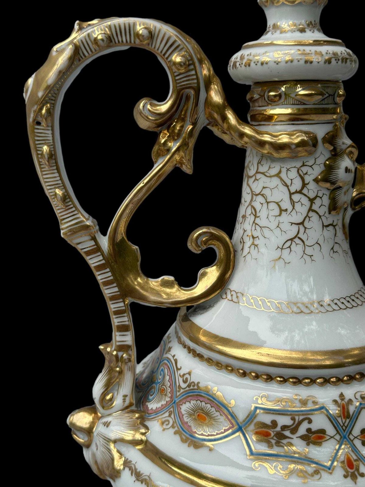 Antique 19th C. French Paris Porcelain Coffee Pot   Hand Painted & Gilt Gold   Museum Quality Condition photo for sale