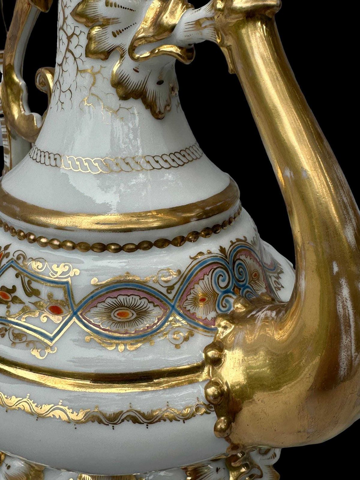 photo for sale Antique 19th C. French Paris Porcelain Coffee Pot   Hand Painted & Gilt Gold   Museum Quality Condition