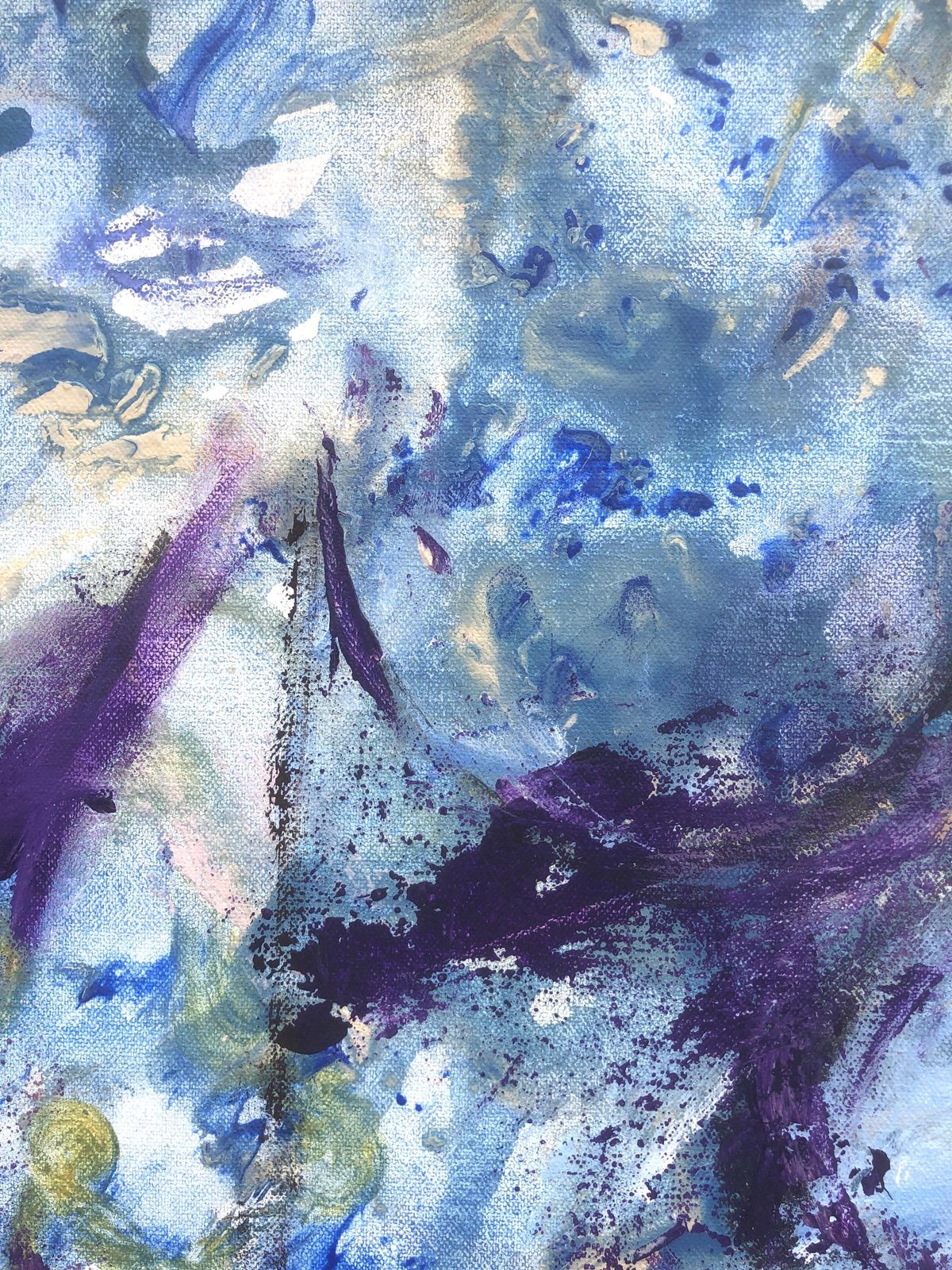 Nerea Caos Groot Abstract Expressionistisch Vrouwelijk Figuur in Blauw, Paars en Turquoise Olieverf 2023 photo Kunst