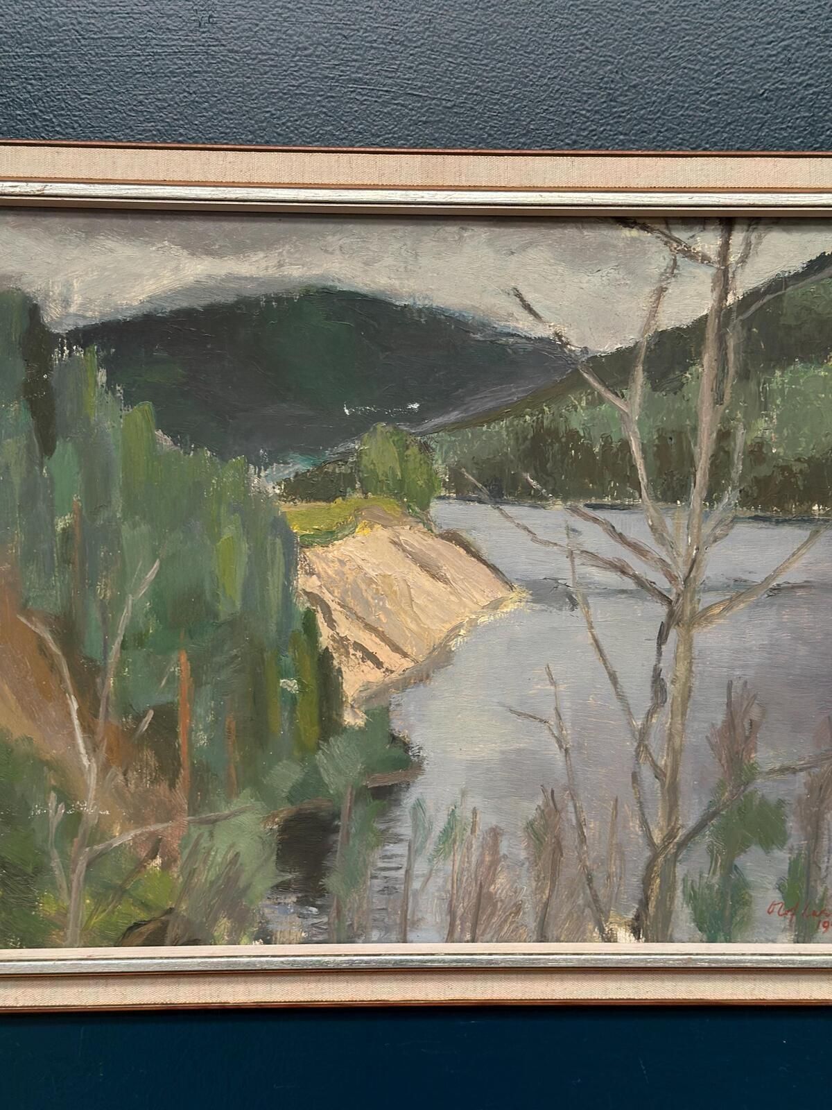 Original Mid Century Swedish Oil On Panel – “Shore” By Karl Olof Larsen – Dated 1945 – Vintage & Framed – 50 × 40 Cm (19.7" × 15.7") photo 295.0
