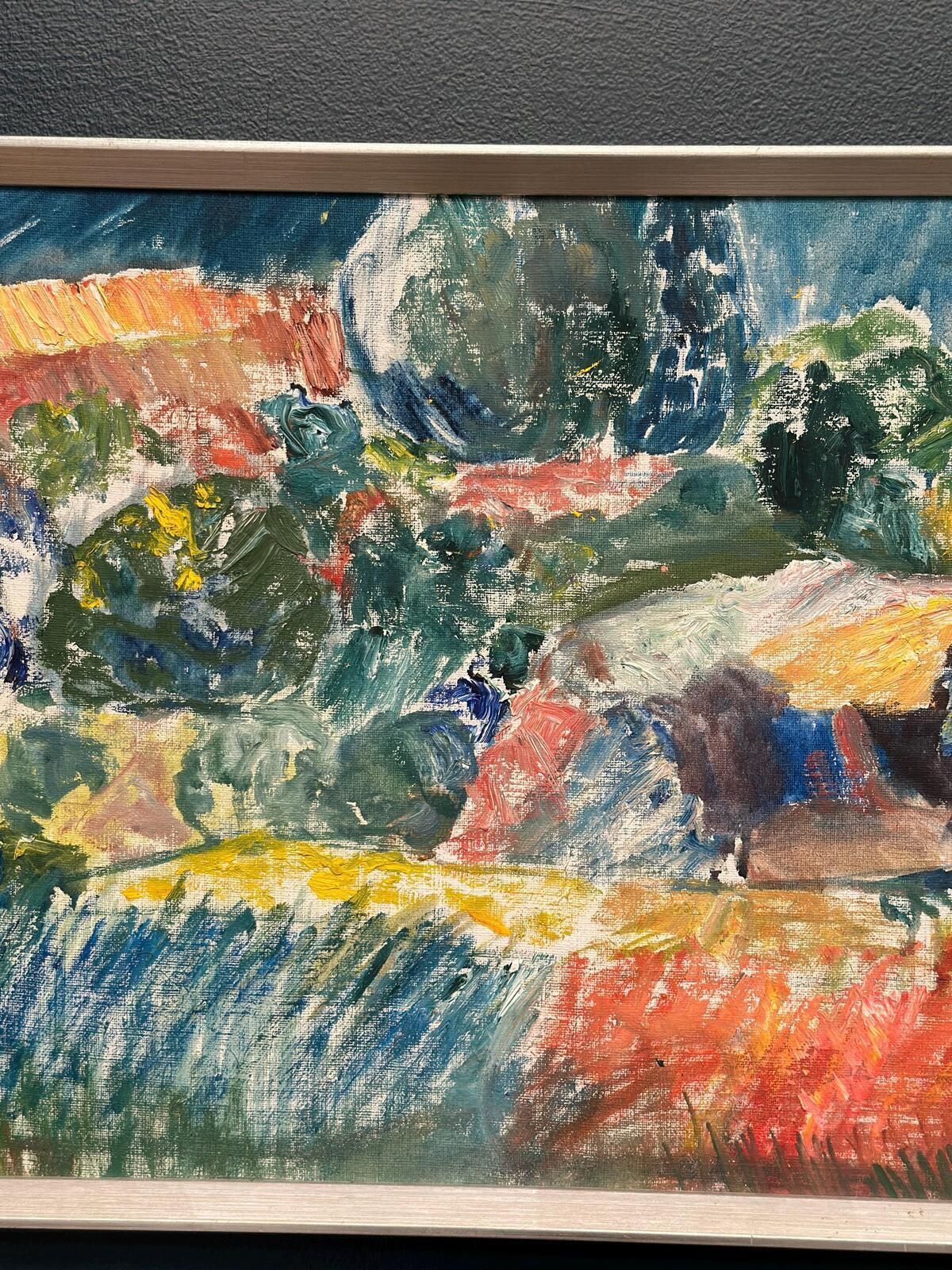 Original Swedish Oil On Canvas – “östra Tollstad I” By Vivianne Larsson – Vintage & Framed – 63.5 × 43.5 Cm (25" × 17.1") photo 345.0