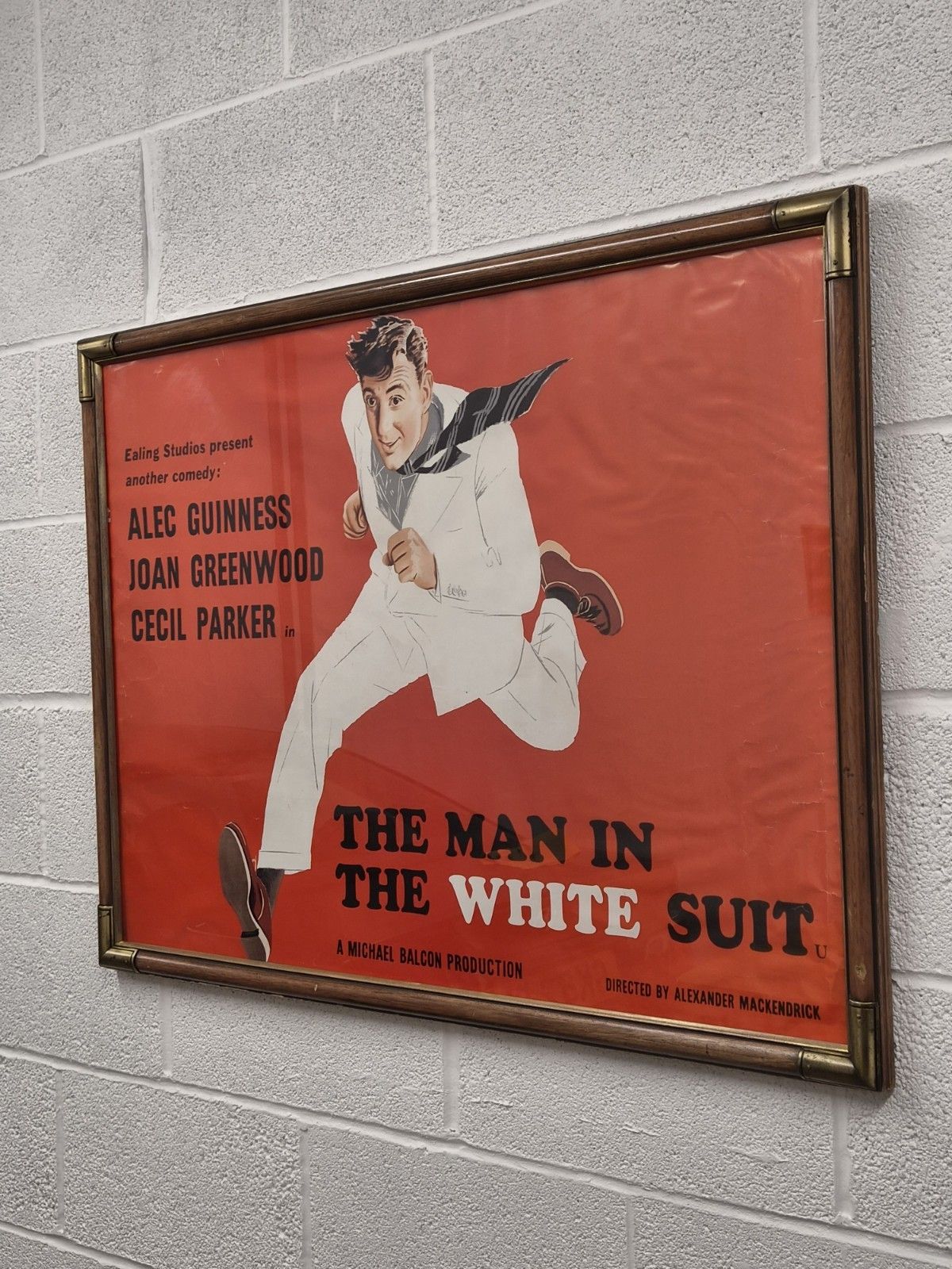 Vintage The Man In The White Suit Film Poster Alec Guinness Ealing Studios 1951 Framed photo furniture