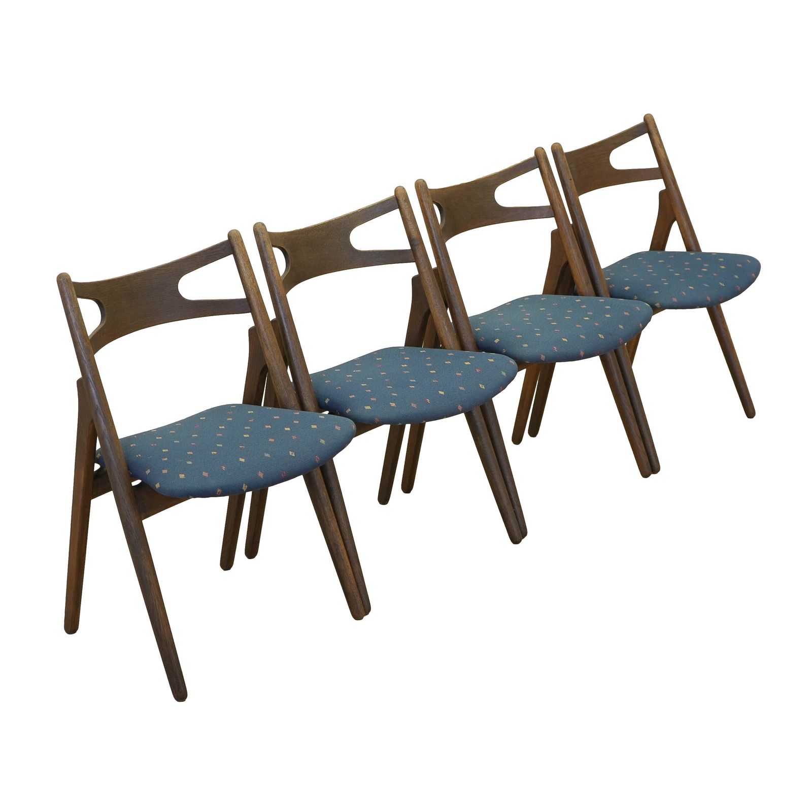 Set Of Four Oak Chairs, Danish Design, 1960s, Designer: Hans J. Wegner